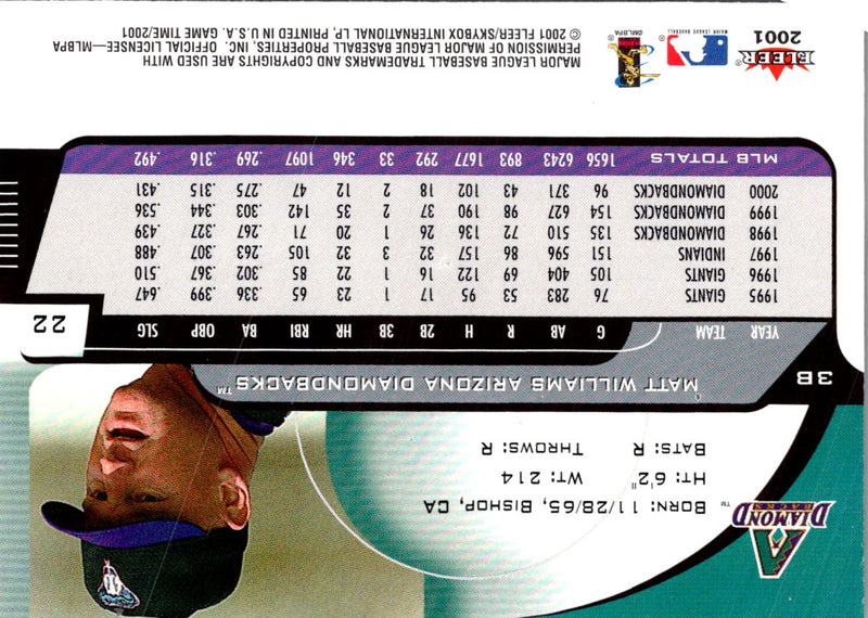 2001 Fleer Game Time Matt Williams