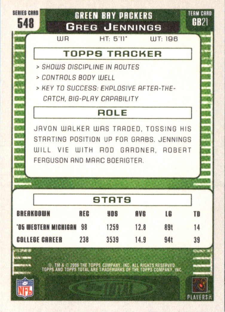 2006 Topps Total Greg Jennings