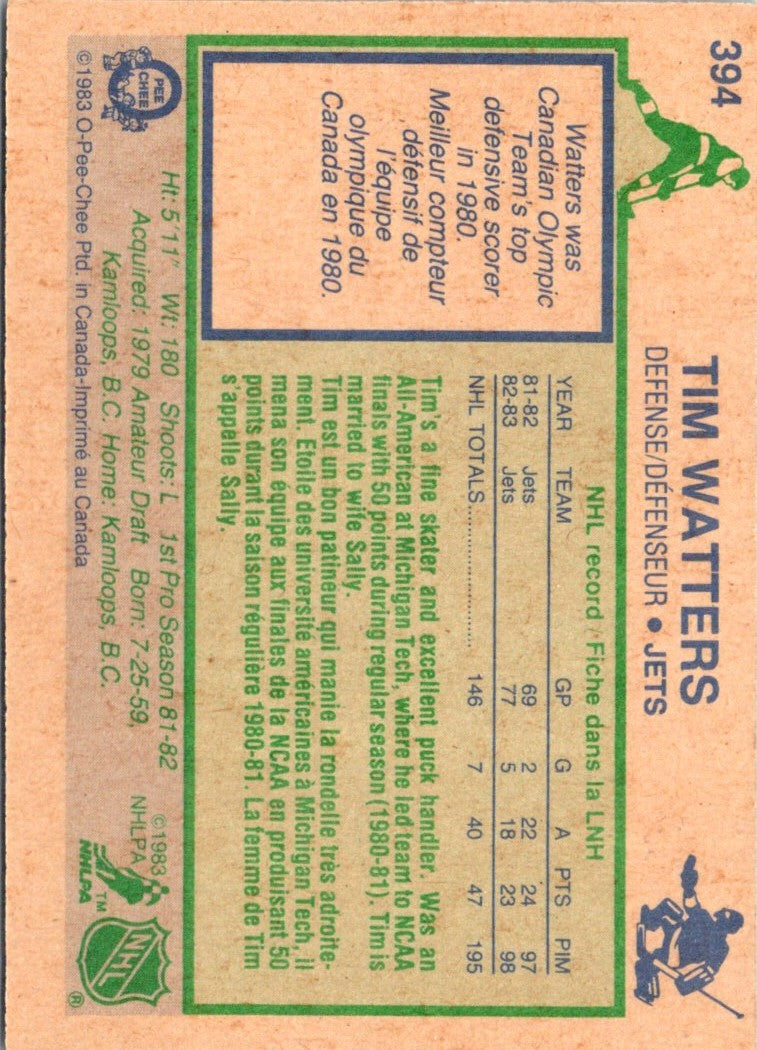 1983 O-Pee-Chee Tim Watters