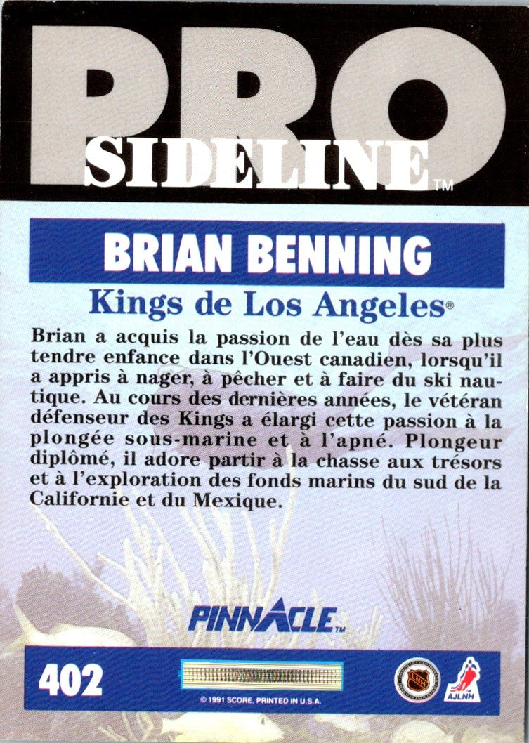 1991 Pinnacle Brian Benning