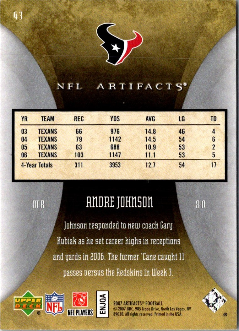 2007 Upper Deck Artifacts Andre Johnson