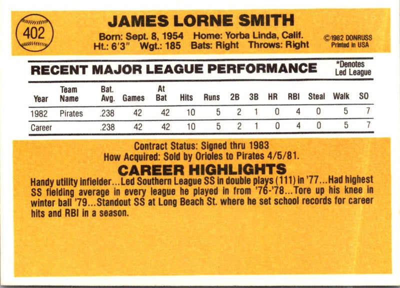 1983 Donruss Jimmy Smith