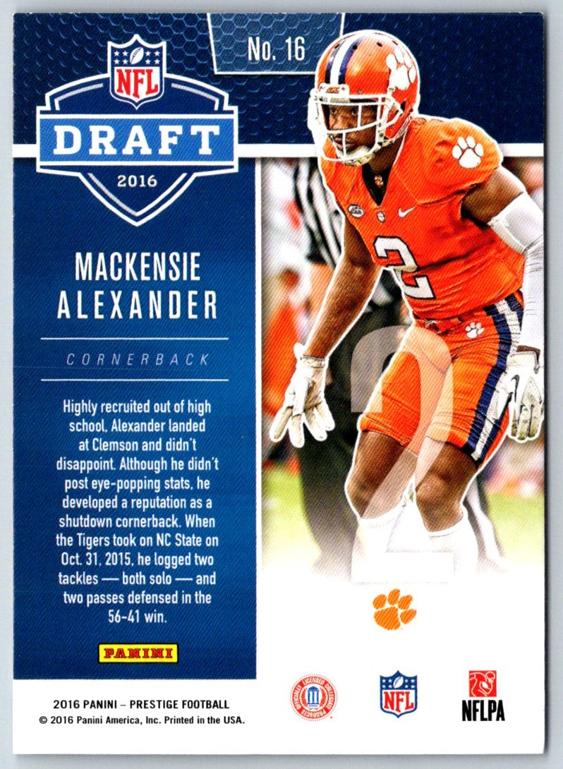 2016 Panini Prestige Draft Big Board Mackensie Alexander