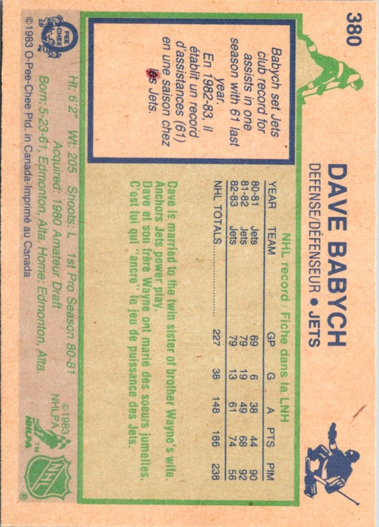 1983 O-Pee-Chee Dave Babych