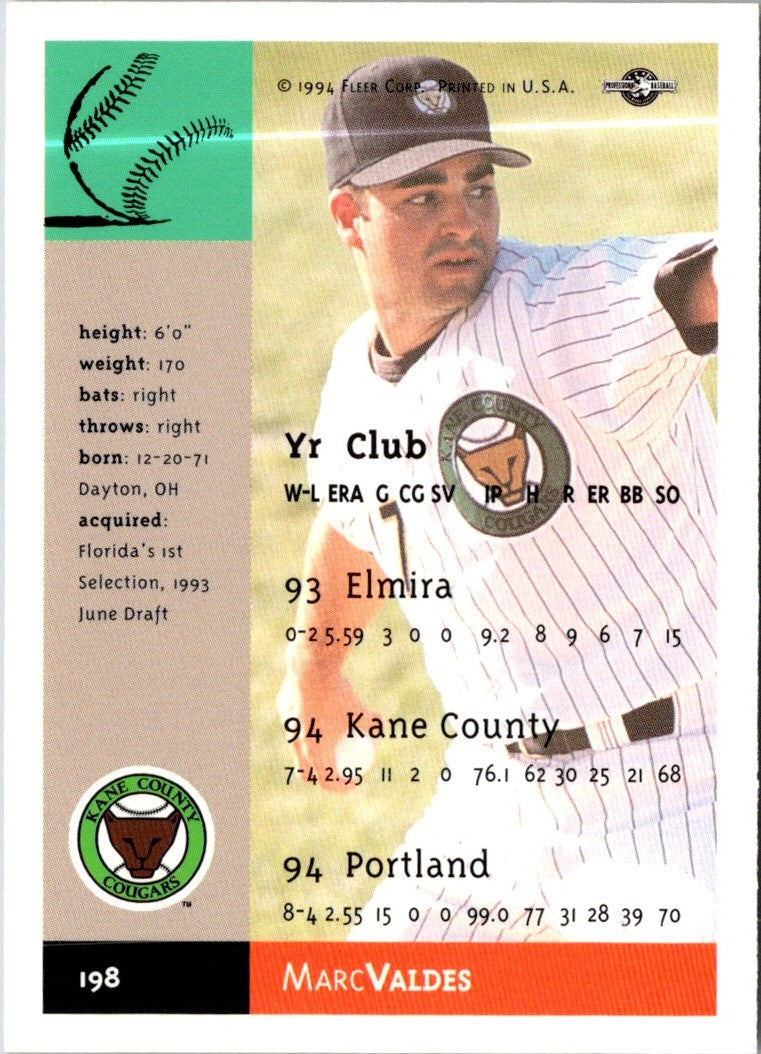 1994 Fleer Excel Marc Valdes