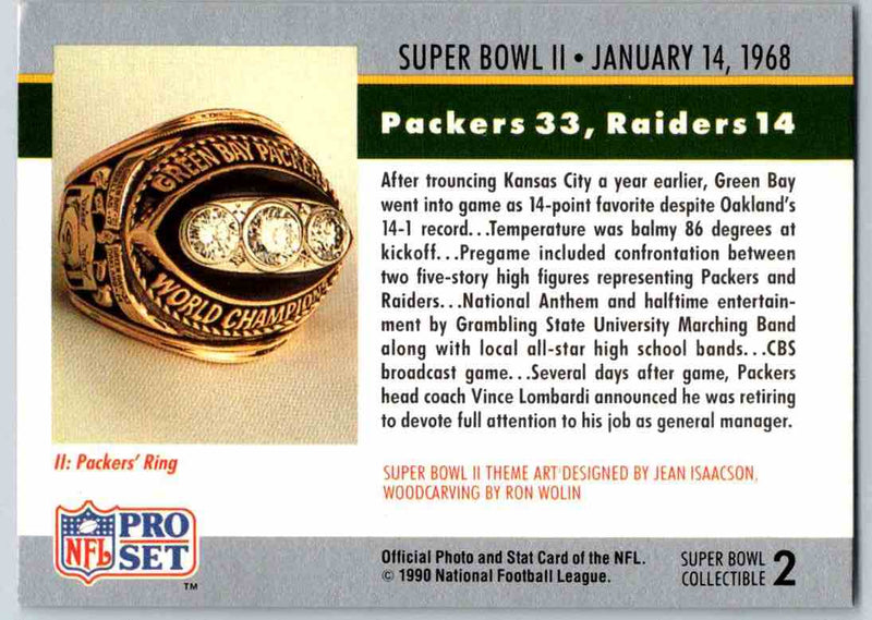 1990 Pro Set Super Bowl Collectibles Super Bowl
