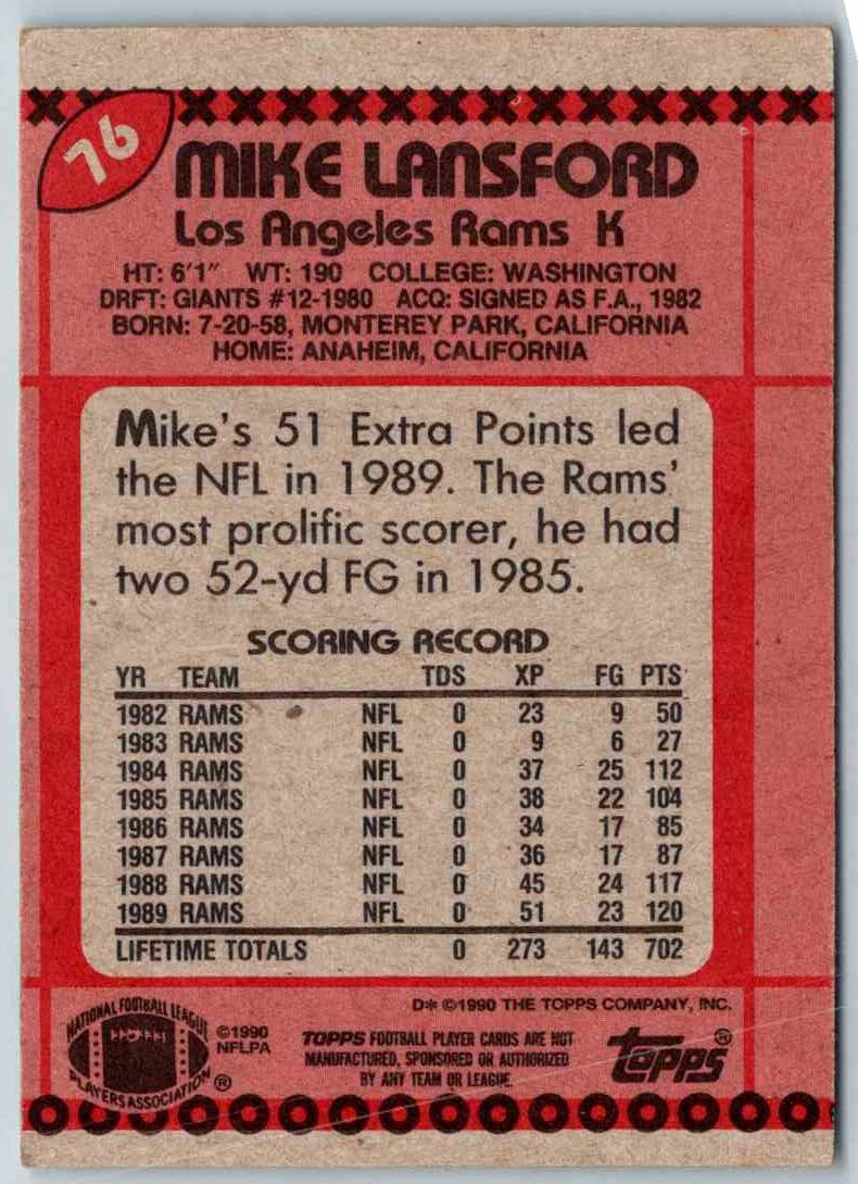 1990 Topps Mike Lansford