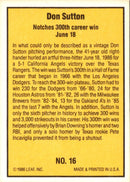 1986 Donruss Highlights Don Sutton