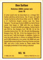 1986 Donruss Highlights Don Sutton #16