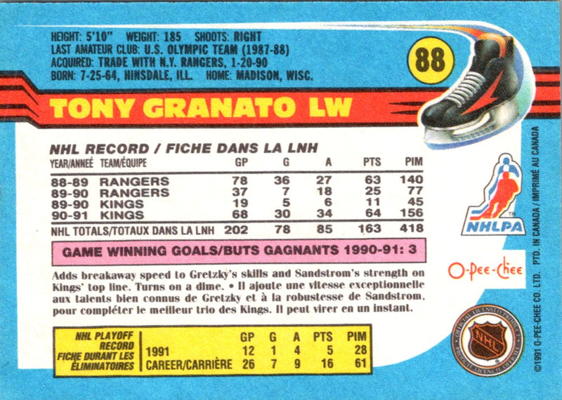 1991 O-Pee-Chee Tony Granato