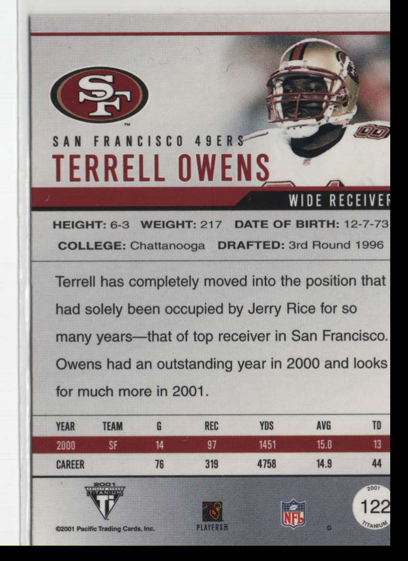 2001 Pacific Titanium Red Terrell Owens