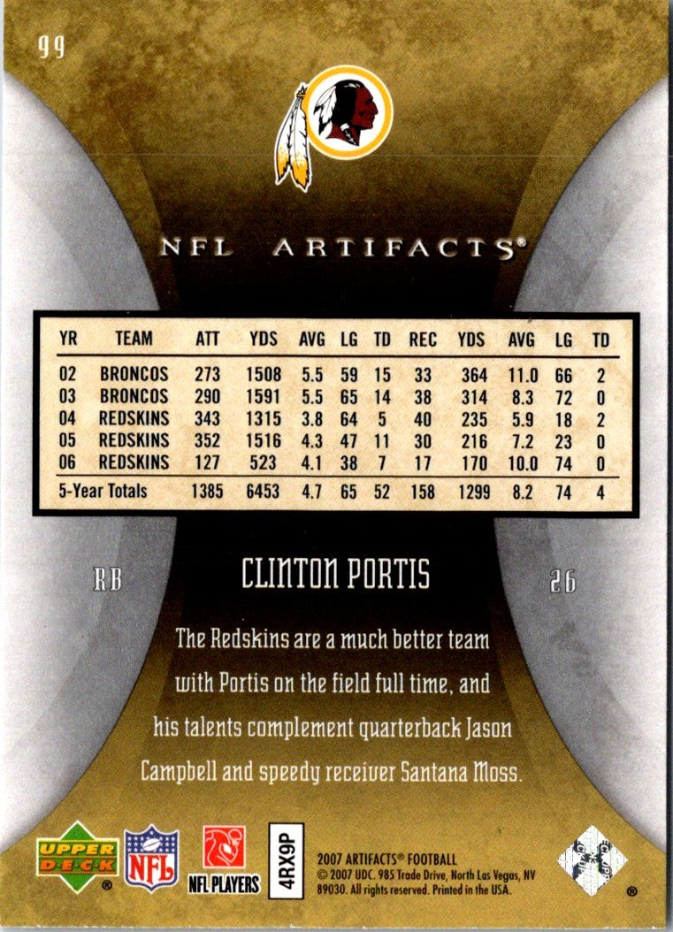 2007 Upper Deck Artifacts Clinton Portis