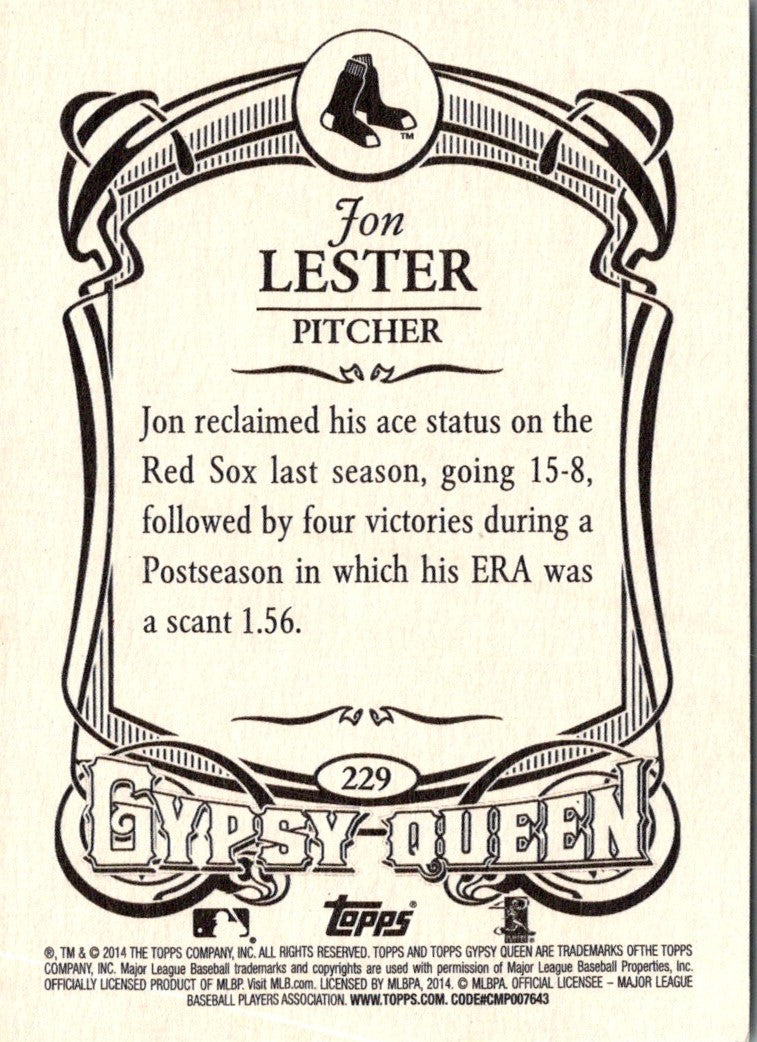 2014 Topps Gypsy Queen Jon Lester