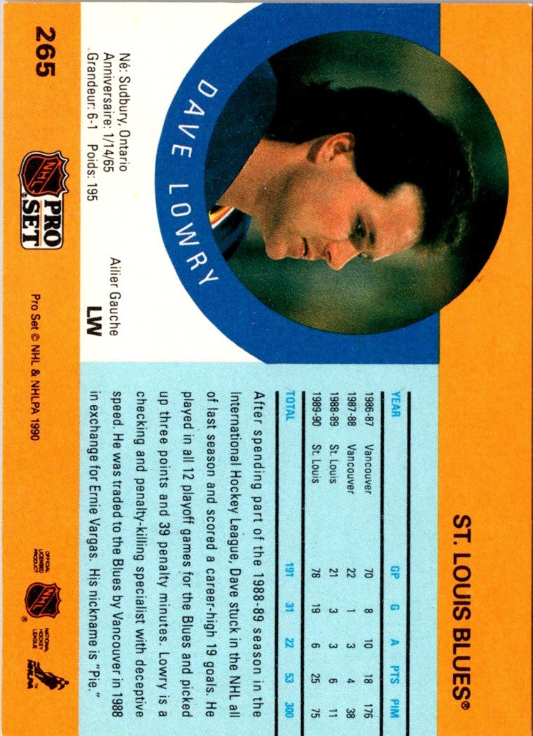 1990 Pro Set Dave Lowry