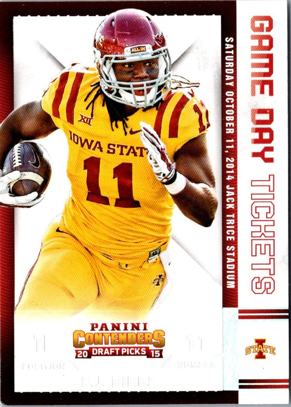 2015 Panini Contenders Draft Picks Game Day Tickets E.J. Bibbs #69