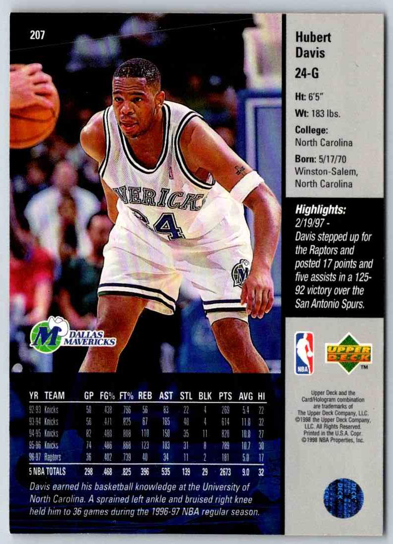 1998 Upper Deck Hubert Davis