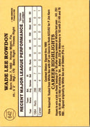 1985 Donruss Wade Rowdon