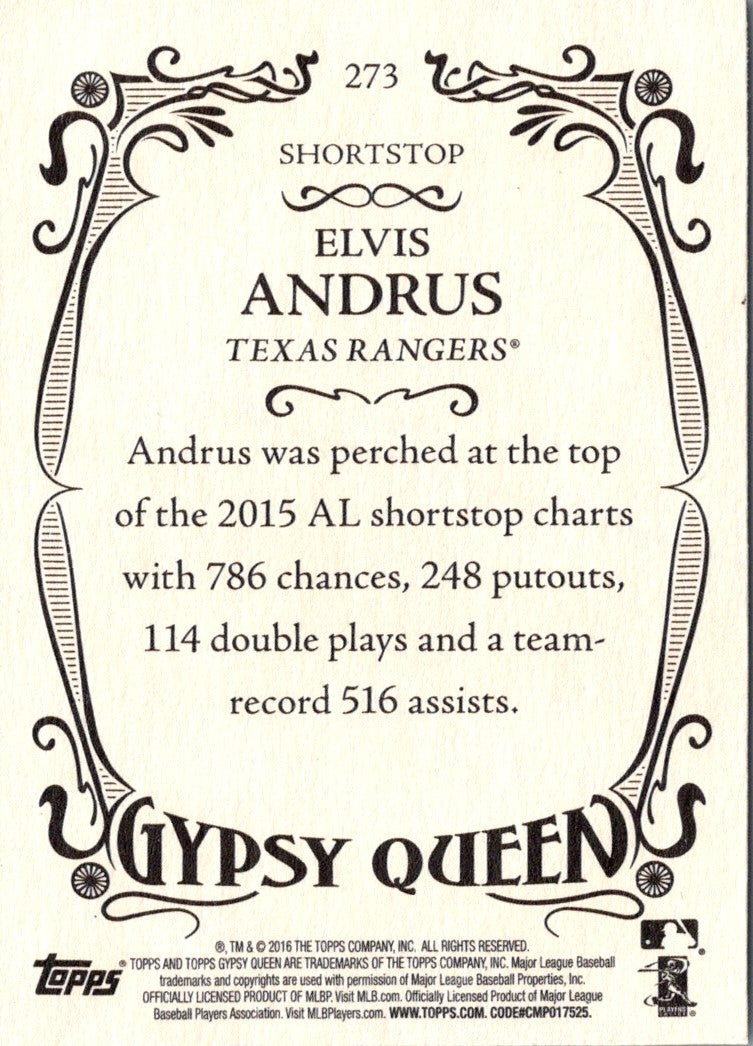 2016 Topps Gypsy Queen Elvis Andrus