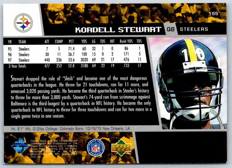 1998 Upper Deck Kordell Stewart