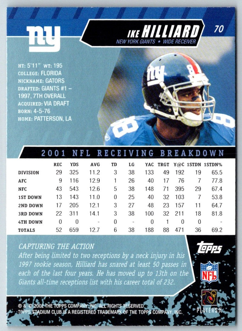 2002 Stadium Club Ike Hilliard