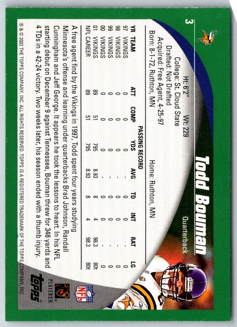 2002 Topps Todd Bouman