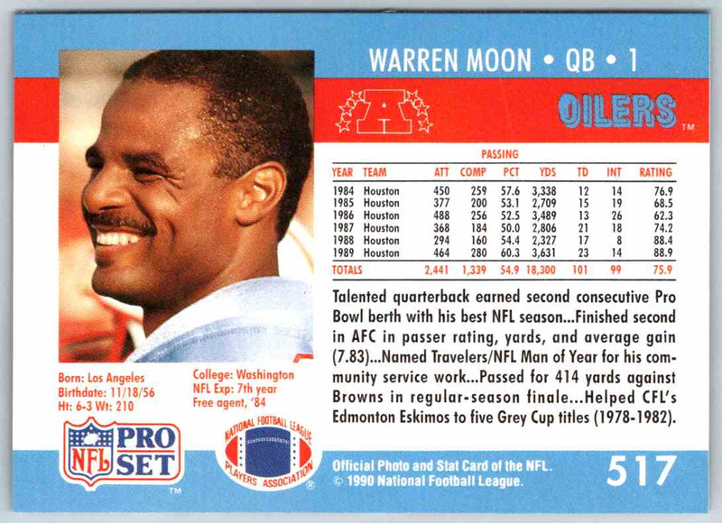 1990 Proset Warren Moon