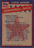 1984 Topps Lloyd Moseby #403