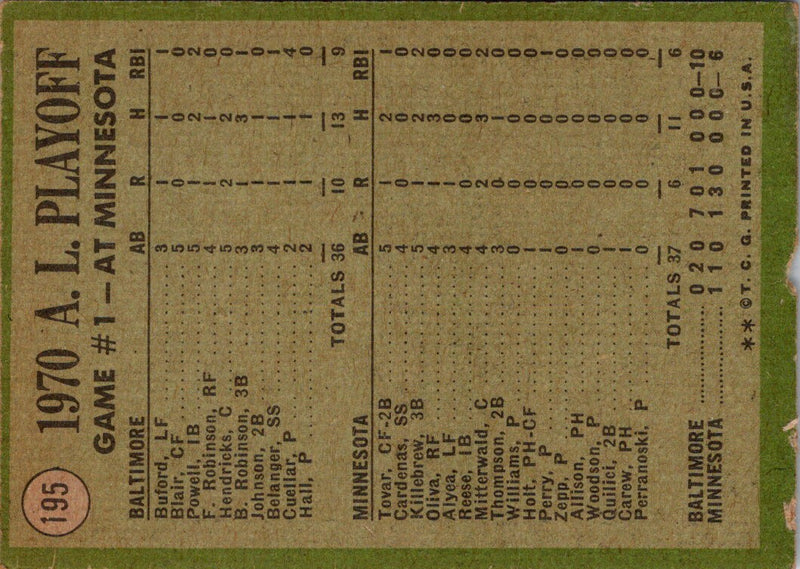 1971 Topps NLCS Game 1 - Seaver Wins Opener! LCS