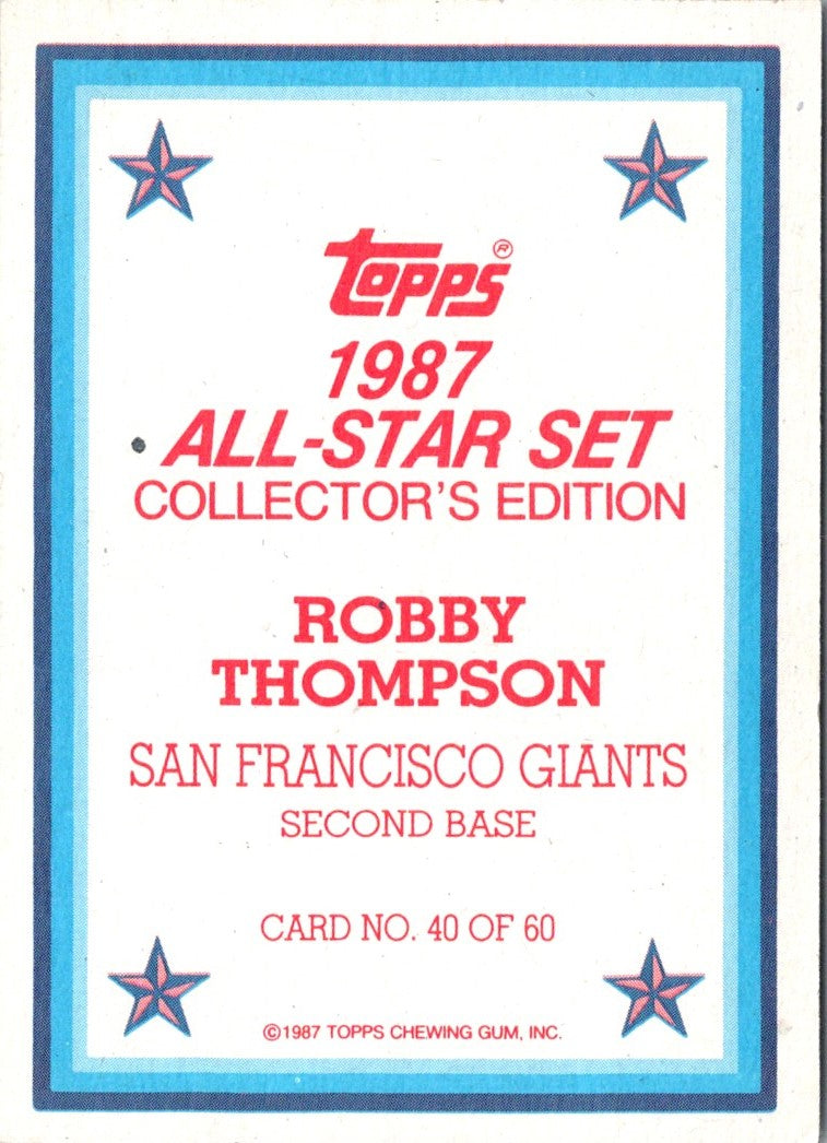 1987 Topps Glossy Send-Ins Robby Thompson