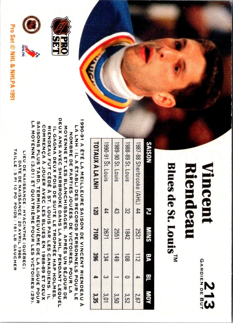 1991 Pro Set French Vincent Riendeau