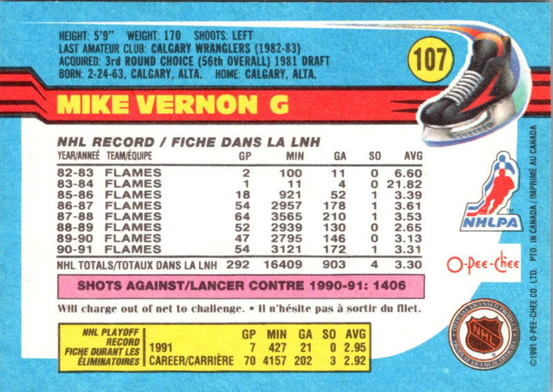 1991 O-Pee-Chee Mike Vernon