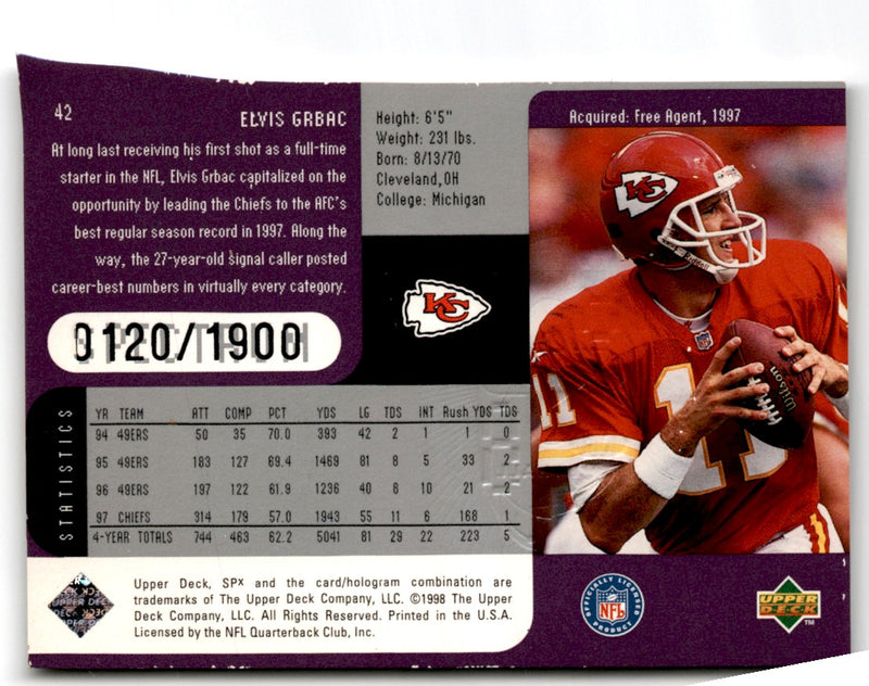 1998 SPx Finite Spectrum Elvis Grbac