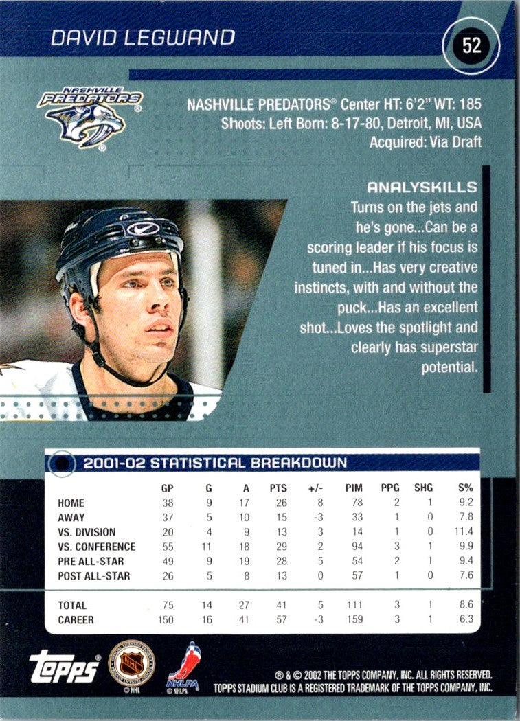 2002 Stadium Club David Legwand