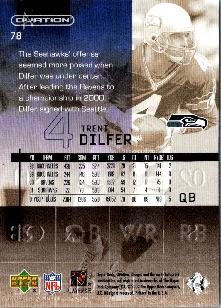 2002 Upper Deck Ovation Trent Dilfer