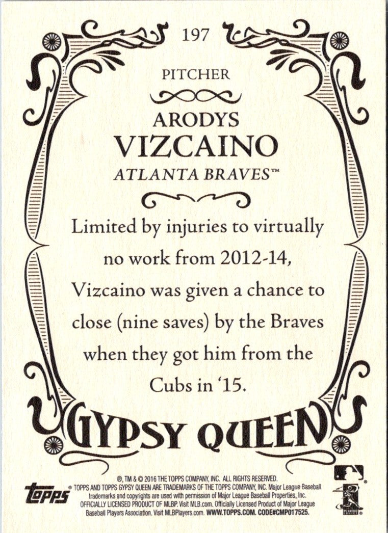 2016 Topps Gypsy Queen Arodys Vizcaino