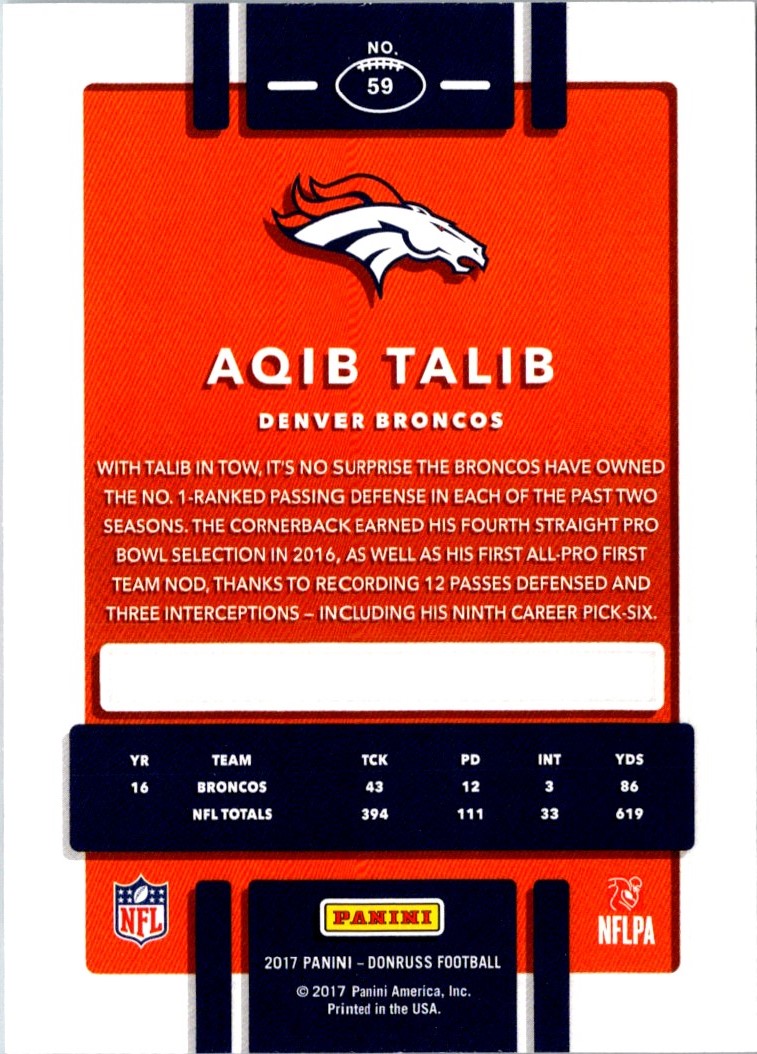 2017 Donruss Aqib Talib