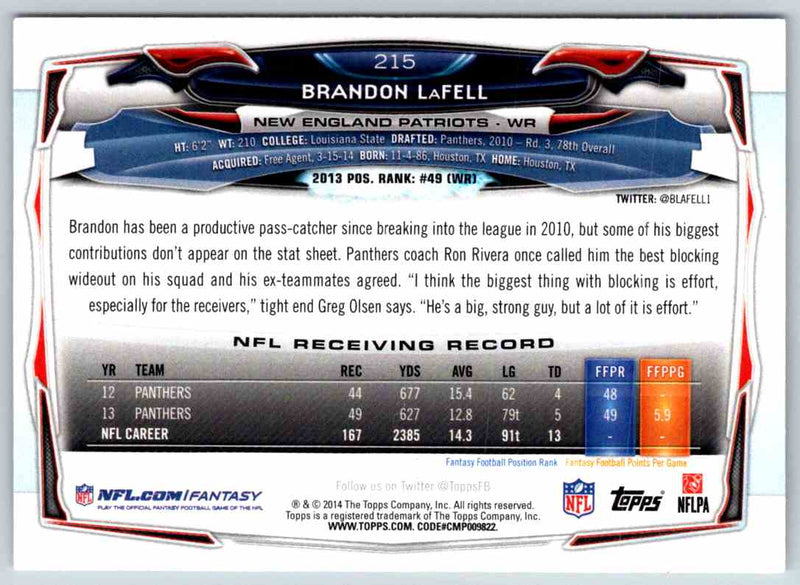 2014 Topps Brandon LaFell