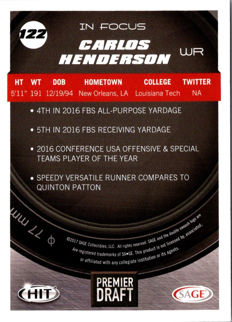 2017 SAGE HIT Carlos Henderson