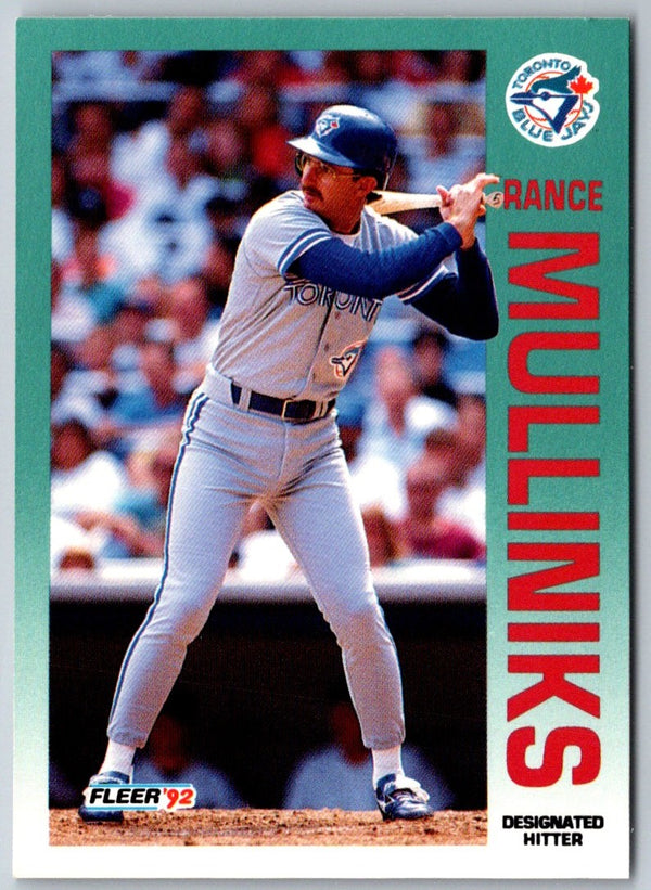 1992 Fleer Rance Mulliniks #337