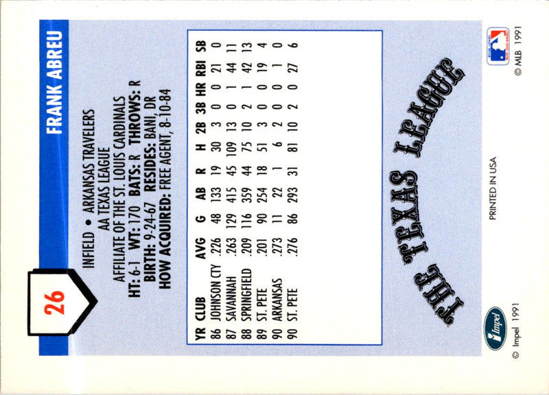 1991 Line Drive AA Frank Abreu