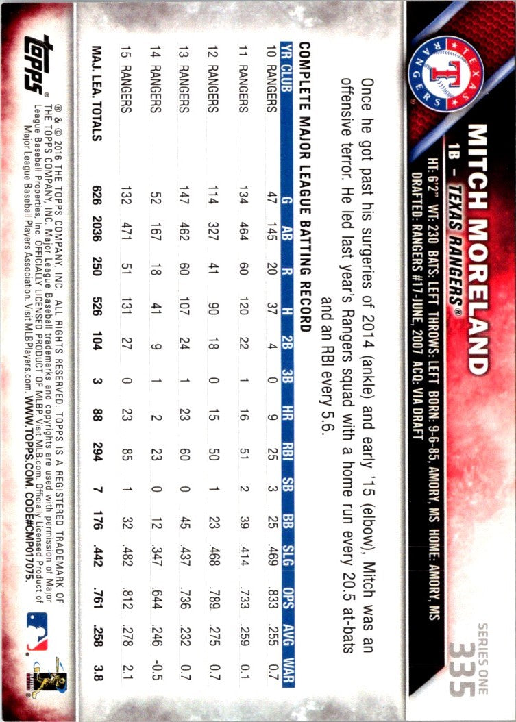 2016 Topps Mitch Moreland