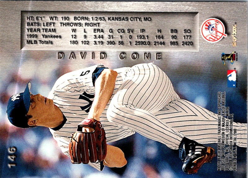 1999 Fleer Burger King New York Yankees David Cone