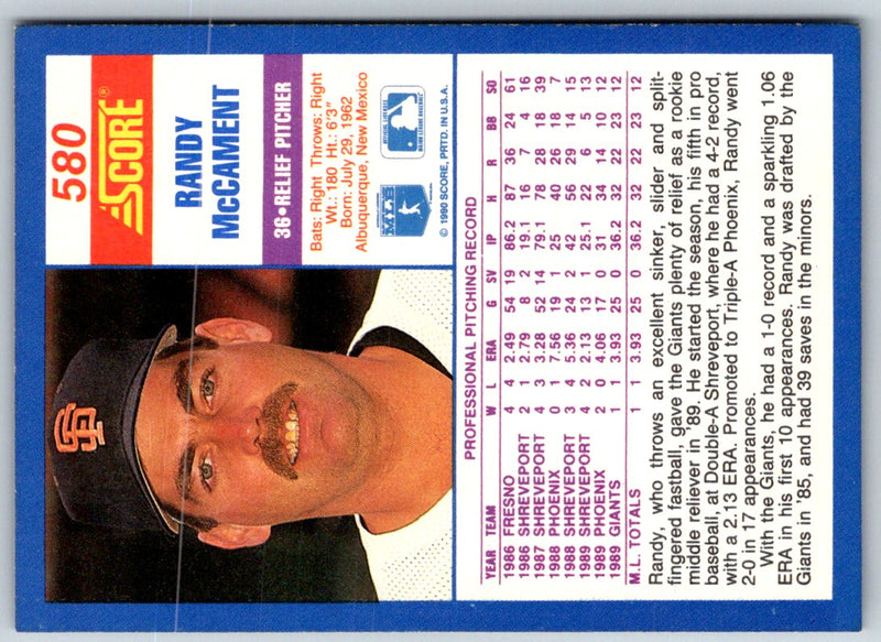 1990 Score Randy McCament