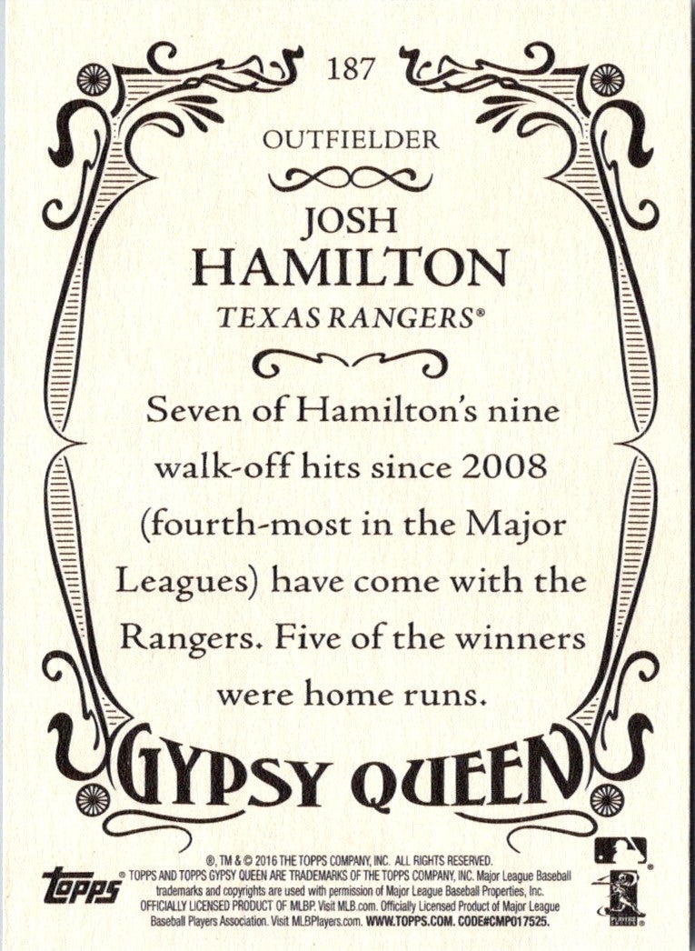 2016 Topps Gypsy Queen Josh Hamilton