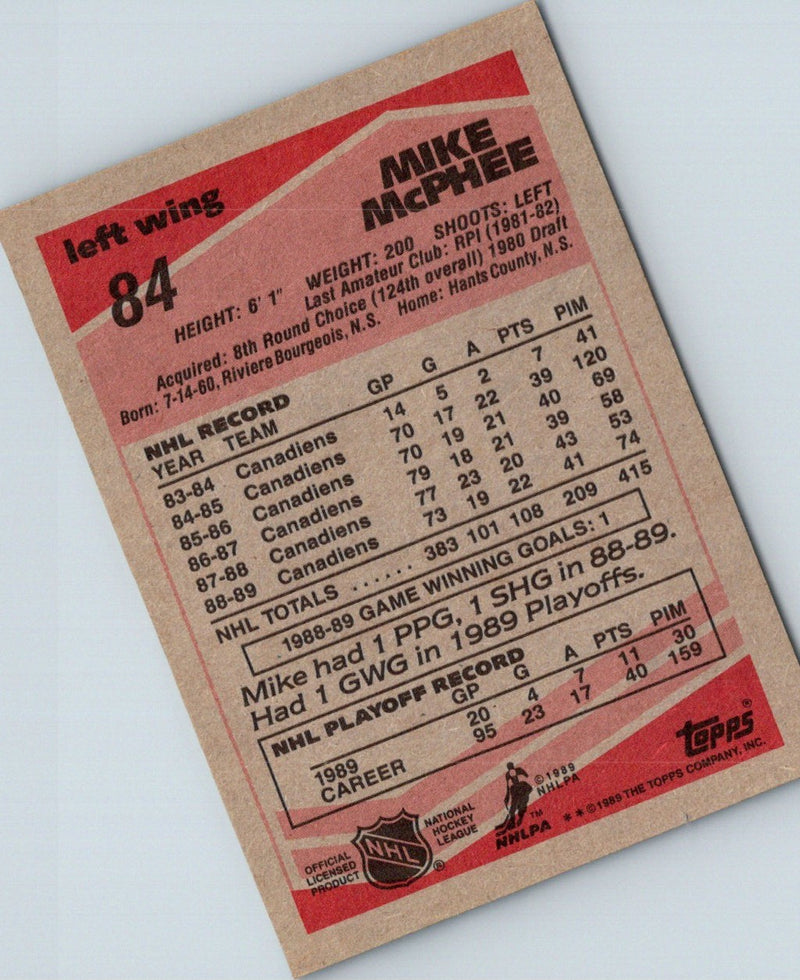 1989 Topps Mike McPhee