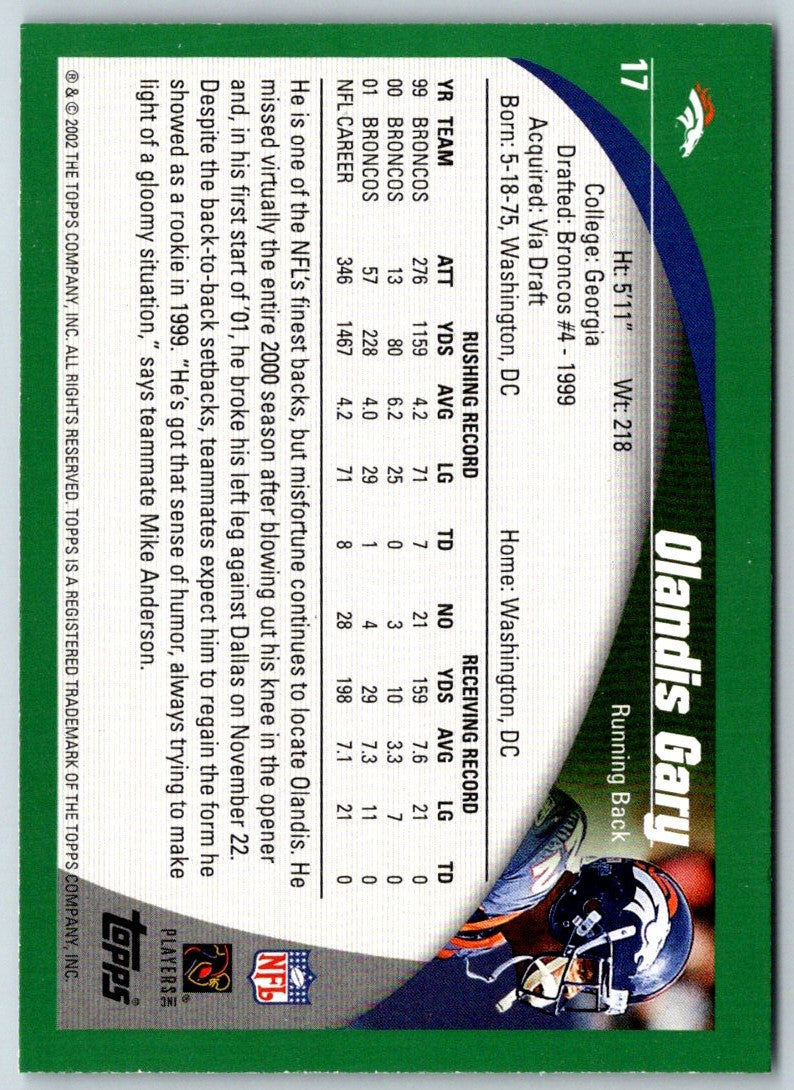 2002 Topps Olandis Gary