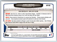 2013 Bowman Jairo Beras #BP105