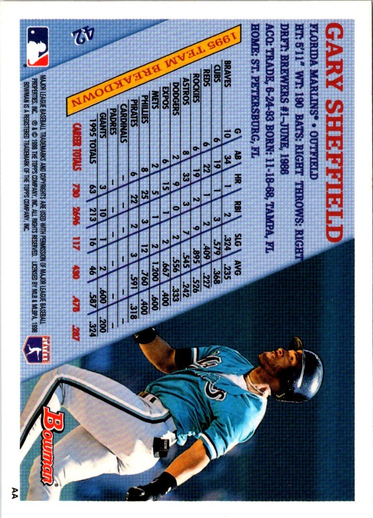 1996 Bowman Gary Sheffield