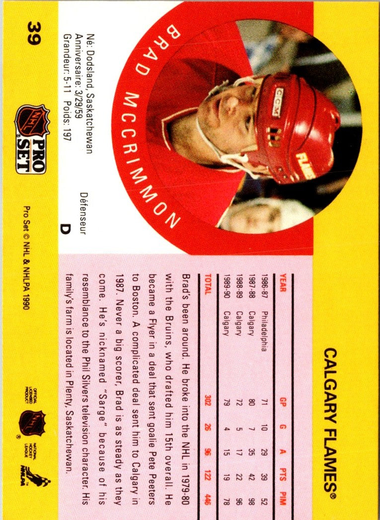 1990 Pro Set Brad McCrimmon