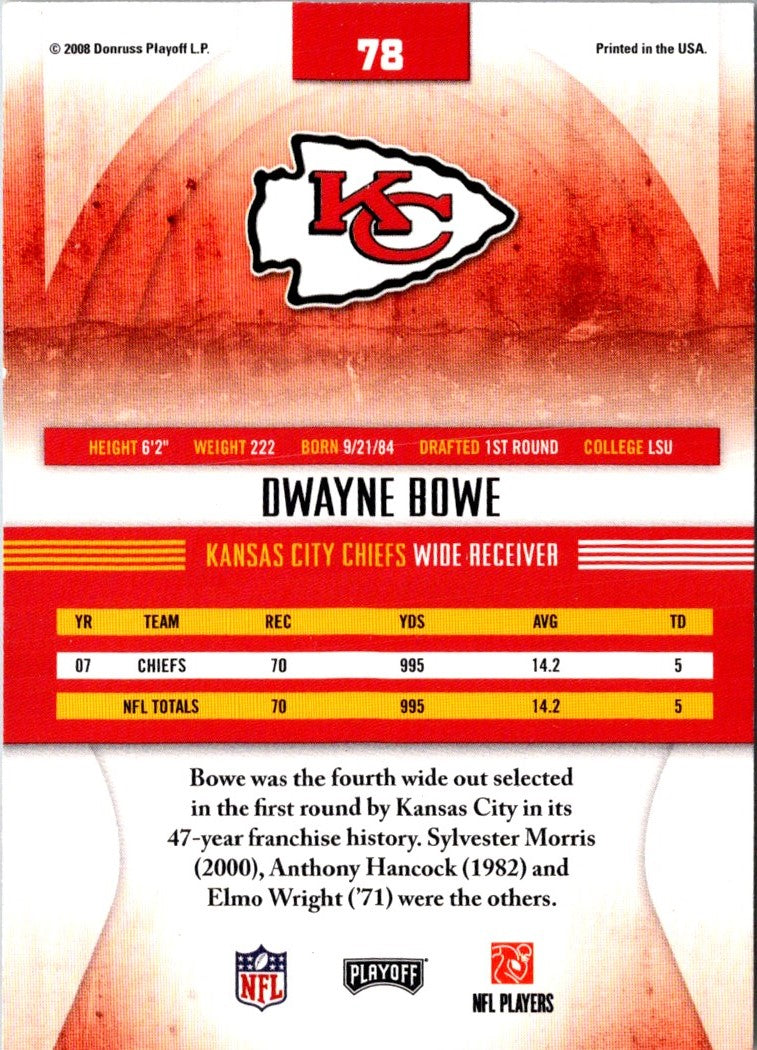 2008 Playoff Absolute Memorabilia Dwayne Bowe